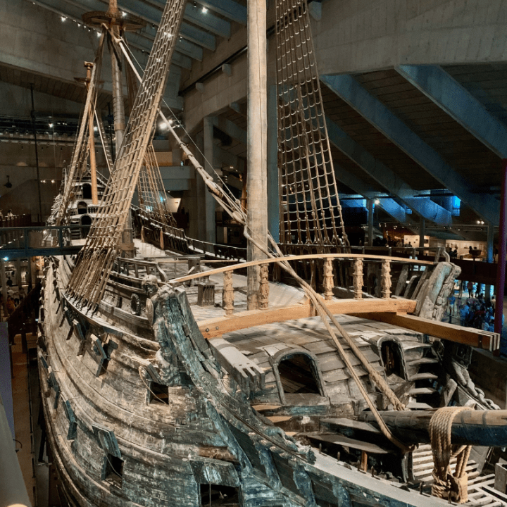 Vascello Vasa nel Museo Vasa di Stoccolma, la nave da guerra del XVII secolo meglio conservata al mondo.